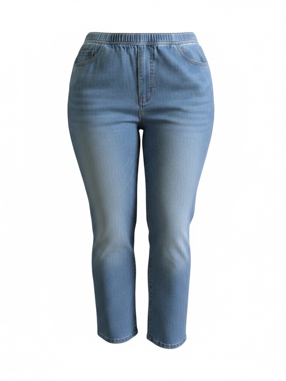 Just My Size Light Blue Straight-Leg Pull-On Jeans